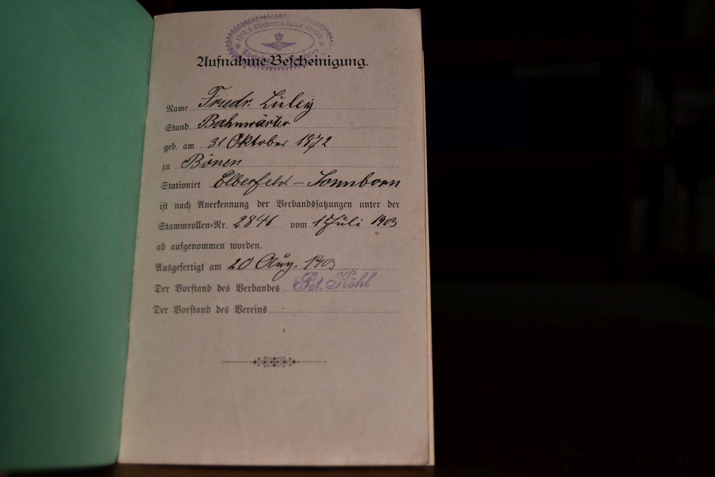 Revidierte Satzungen des Verbandes der Weichensteller- und Bahnwärter-Vereine von Rheinland und Westfalen (Sitz Barmen).