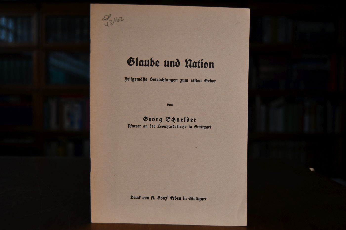 Glaube und Nation. Zeitgemäße Betrachtungen zum ersten Gebot.