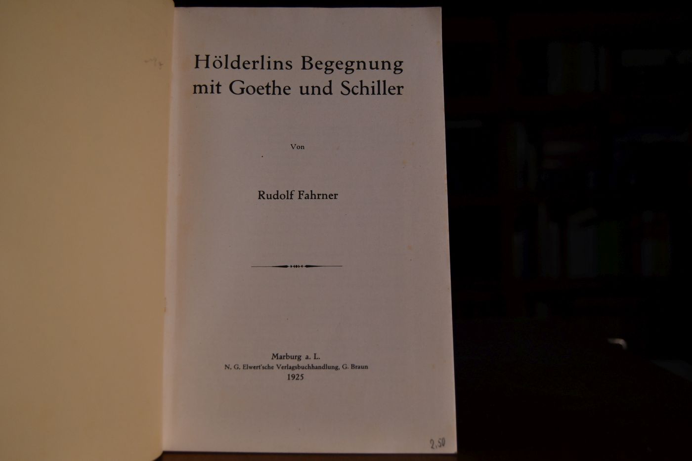 Hölderlins Begegnung mit Goethe und Schiller.