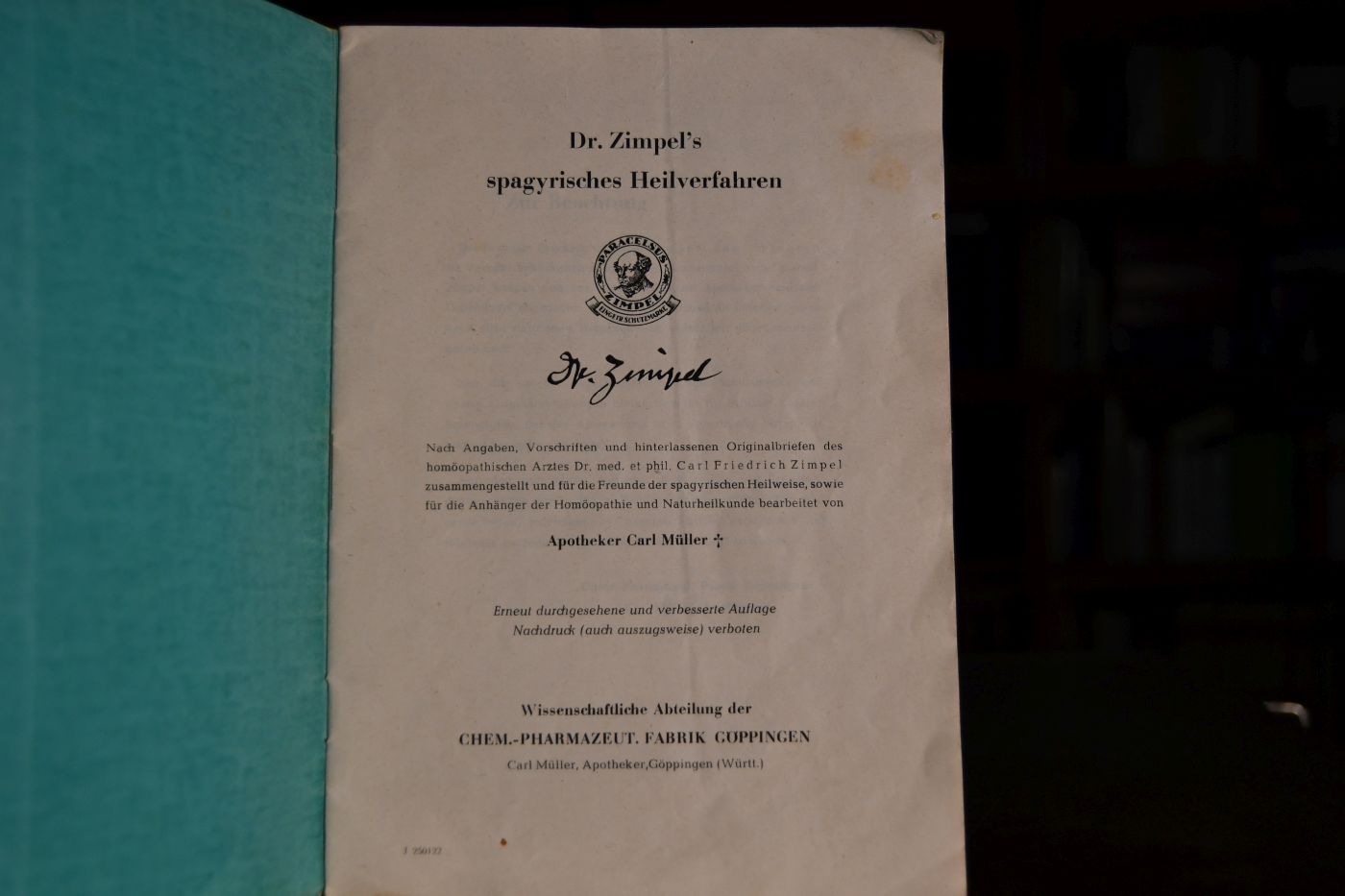 Dr. Zimpel`s spagyrisches Heilverfahren.