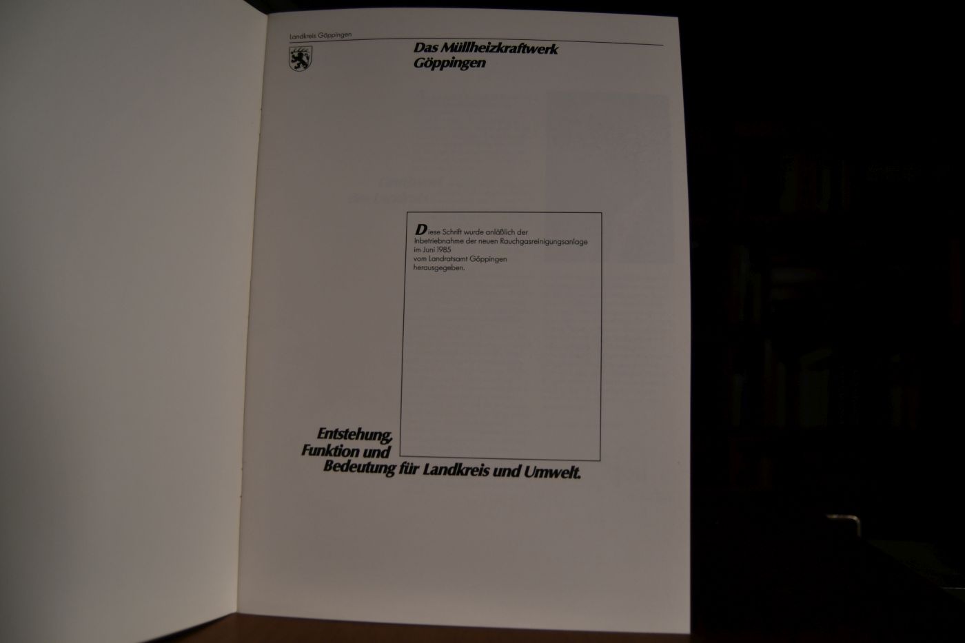 Das Müllheizkraftwerk Göppingen. Entstehung, Funktion und Bedeutung für Landkreis und Umwelt.