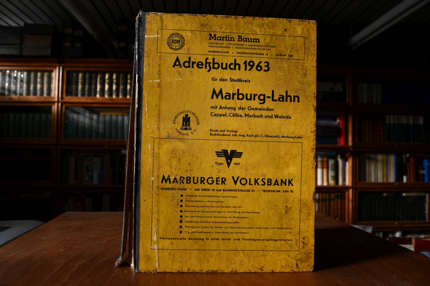 Adreßbuch 1963 für den Stadtkreis Marburg-Lahn mit Anhang der Gemeinden Cappel, Cölbe, Marbach und Wehrda.