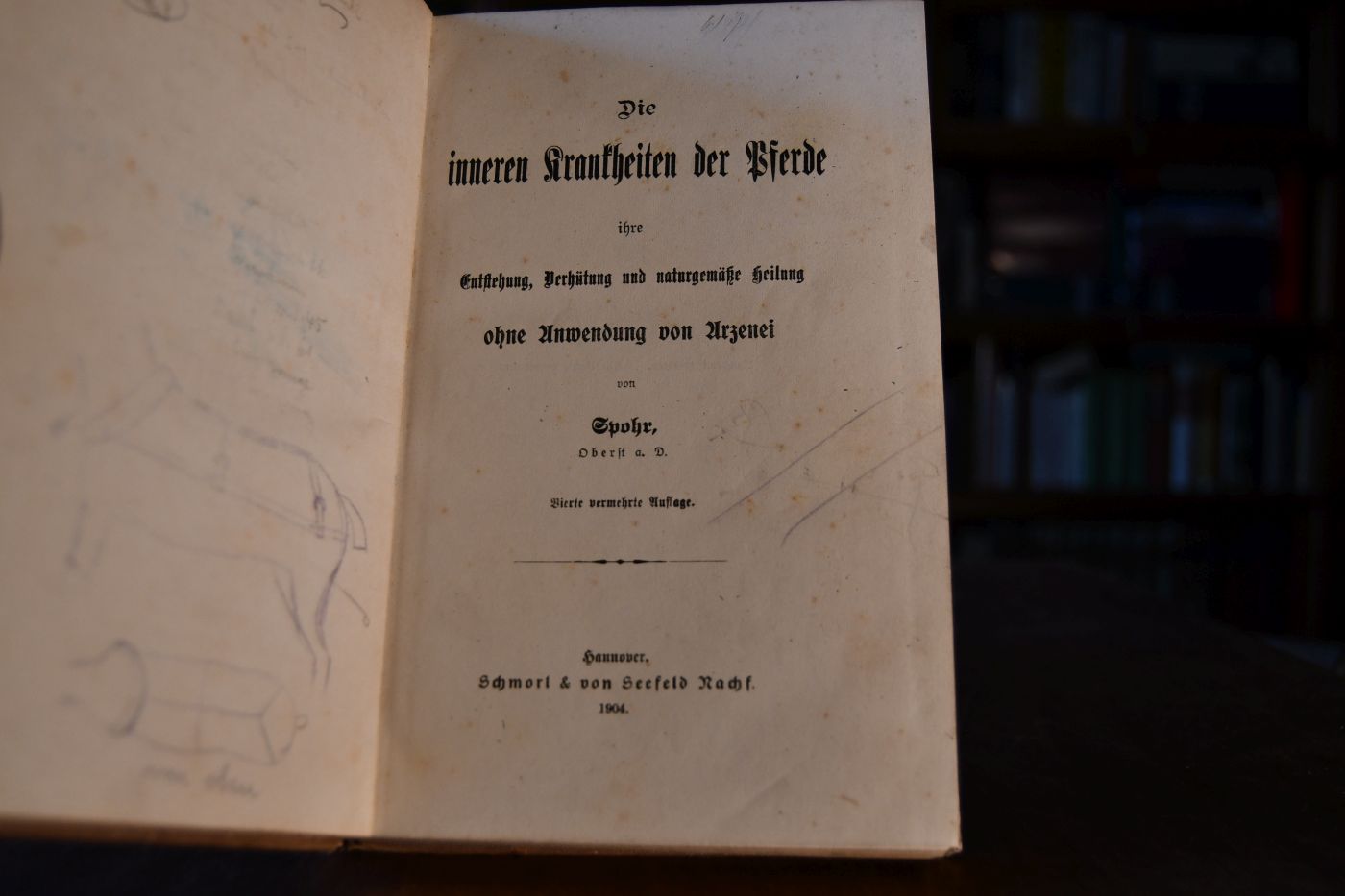 Die inneren Krankheiten der Pferde iher Entstehung, Verhütung und naturgemäße Heilung ohne Anwendung von Arznei.