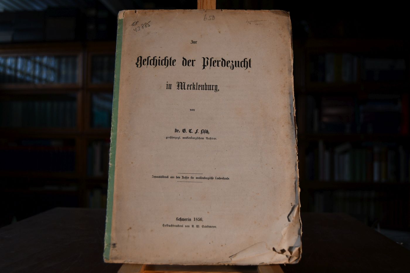 Zur Geschichte der Pferdezucht in Mecklenburg.