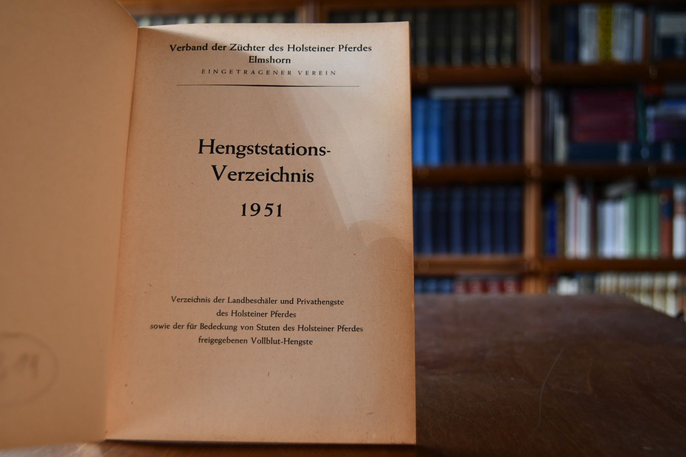 Hengststationsverzeichnis 1951.