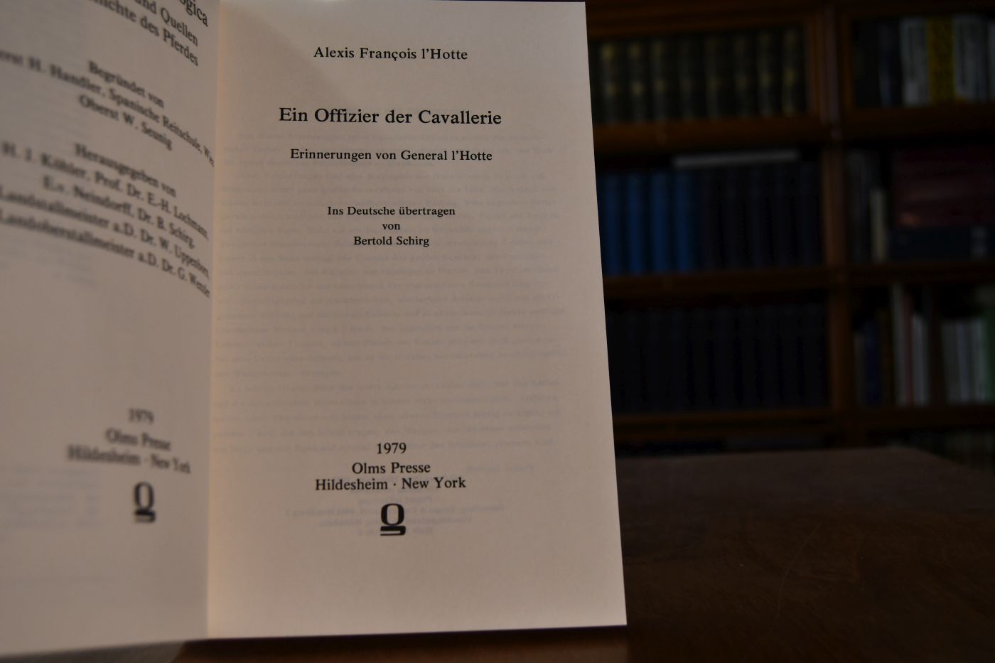 Ein Offizier der Cavallerie [Kavallerie]. Erinnerungen von General l`Hotte.