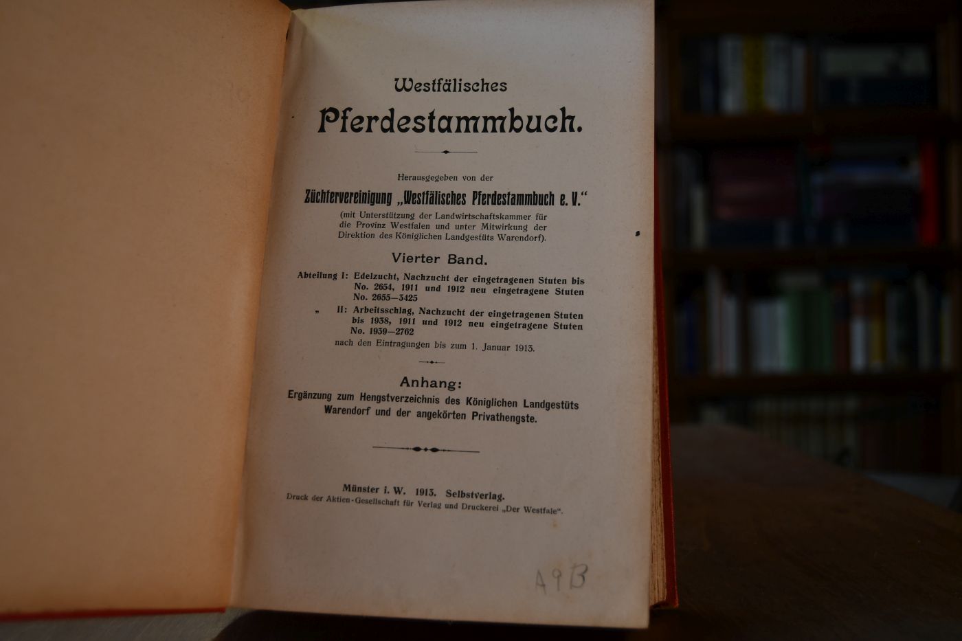 Westfälisches Pferdestammbuch 4. Band.