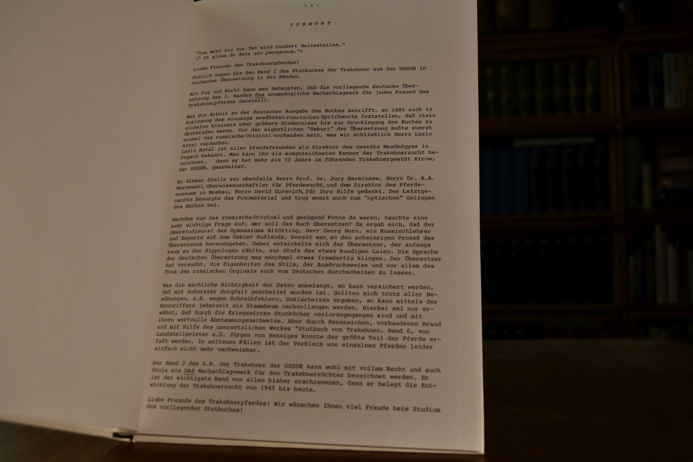 Das Trakehner Stutbuch, Rußland, Kirow 1945 - 1980.