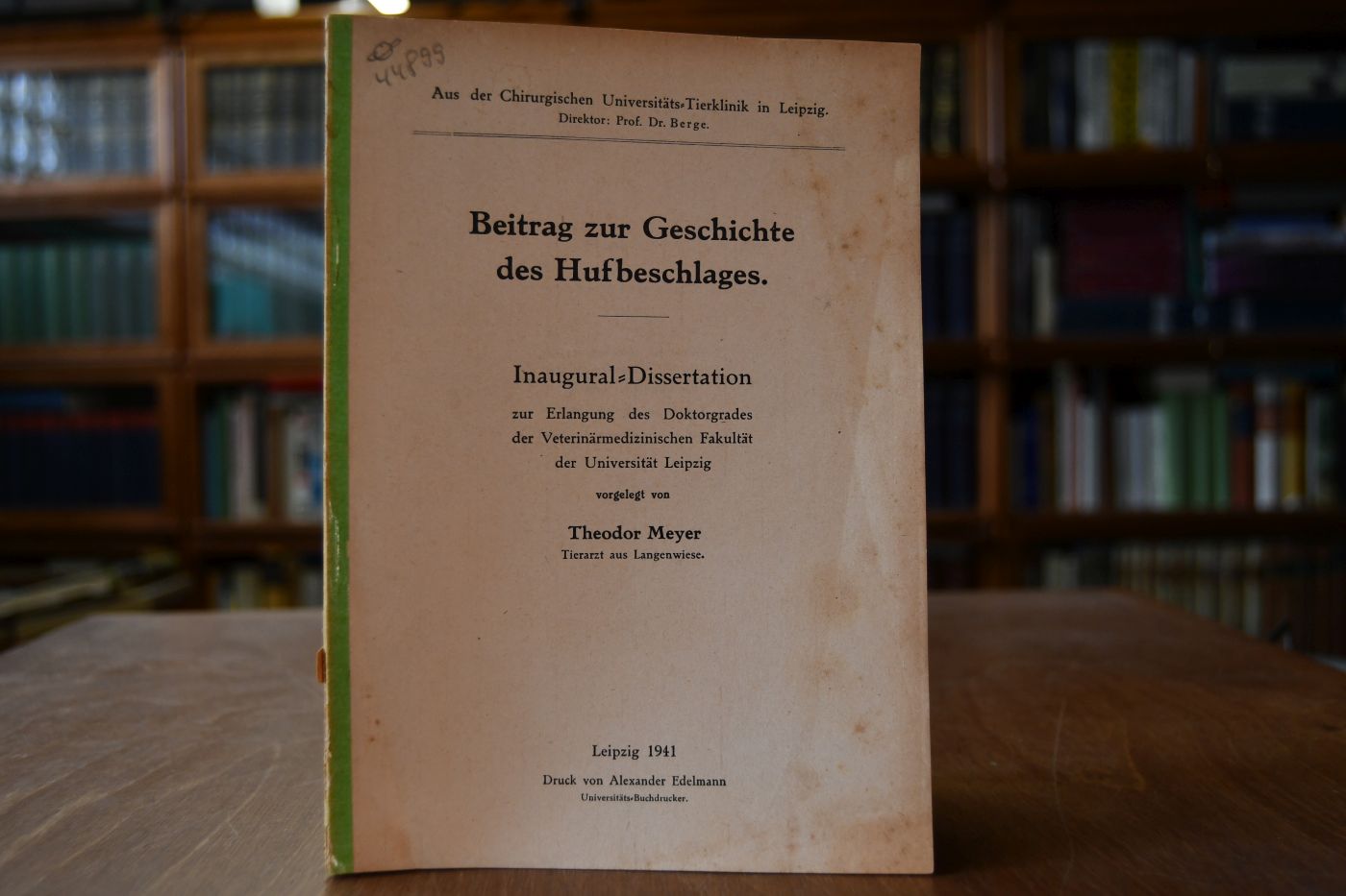 Beitrag zur Geschichte des Hufbeschlages.