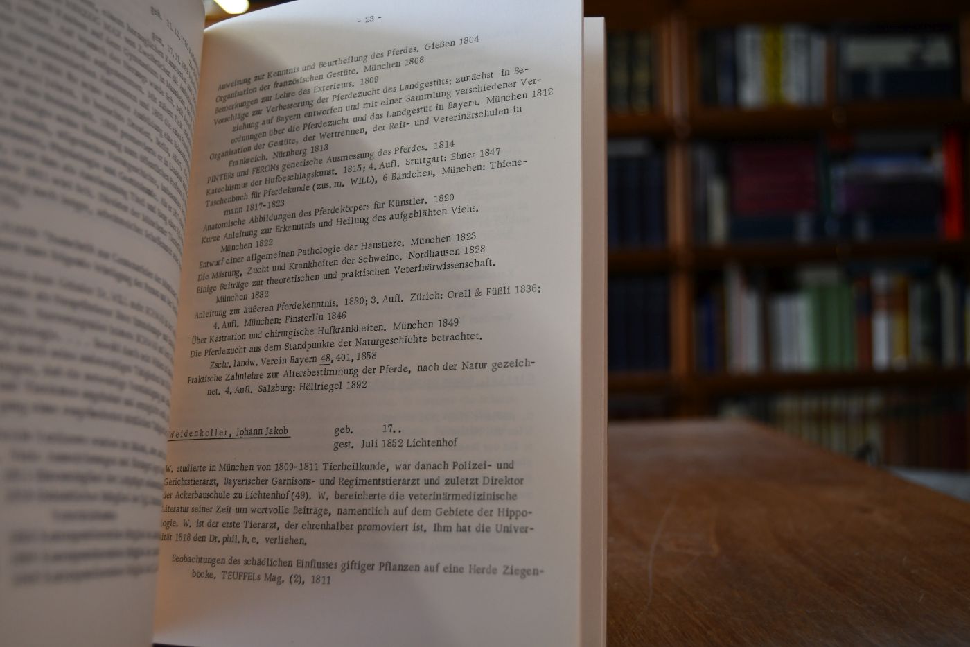 Tierärzte in der deutschen Tierzucht seit Errichtung der Tierärztlichen Hochschulen. Beitrag zu einer Bibliographie.