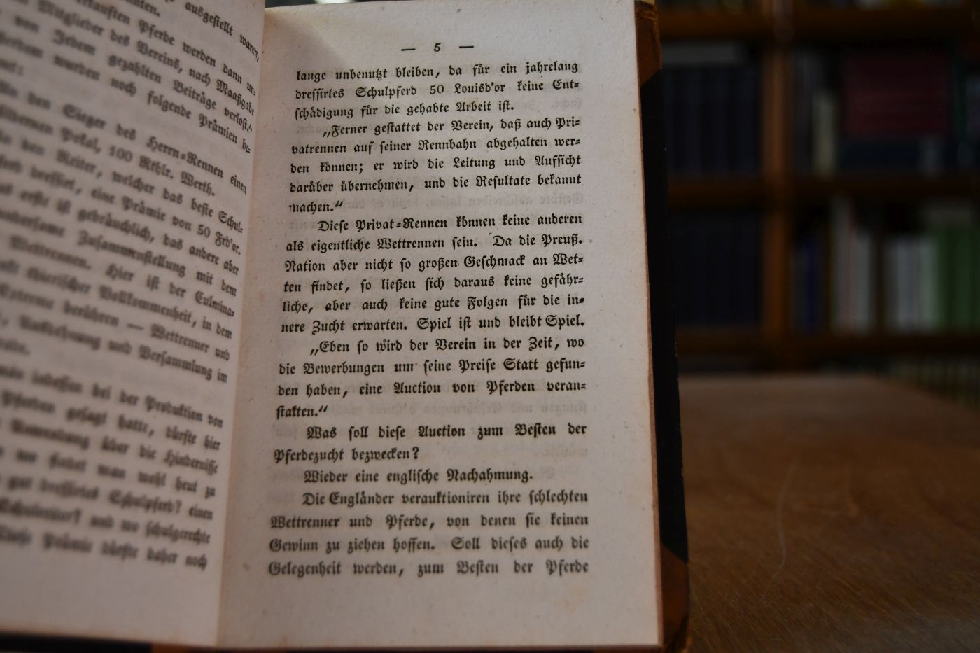 Freimüthige Anschauung der Berliner Pferderennen in den Jahren 1829 und 1830 nebst einer kritischen Beurtheilung der am 23. Juni 1830 stattgehabten Produktion dressirter Campagnen-Pferde den Freunden und Feinden der Pferderennen zugeeignet.