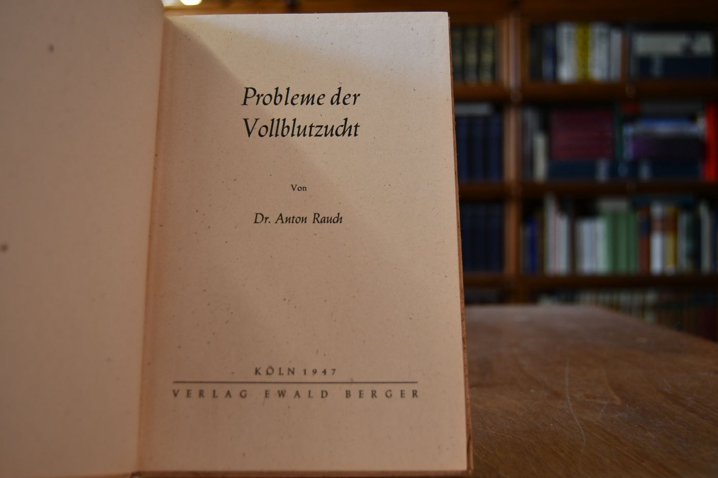 Probleme der Vollblutzucht.