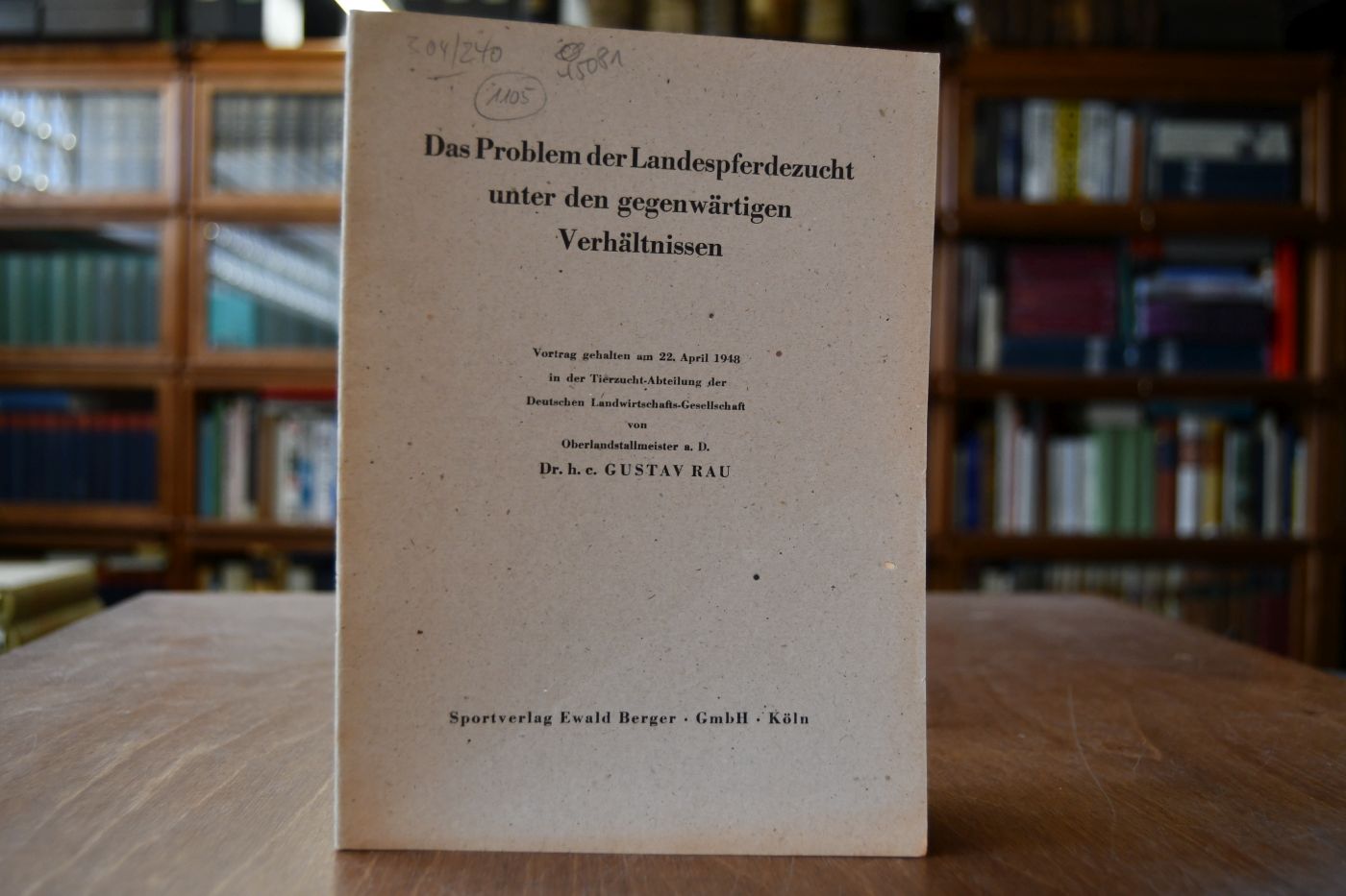 Das Problem der Landespferdezucht unter den gegenwärtigen Verhältnissen.