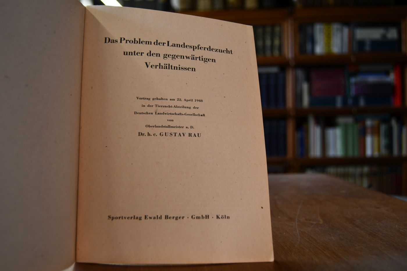 Das Problem der Landespferdezucht unter den gegenwärtigen Verhältnissen.