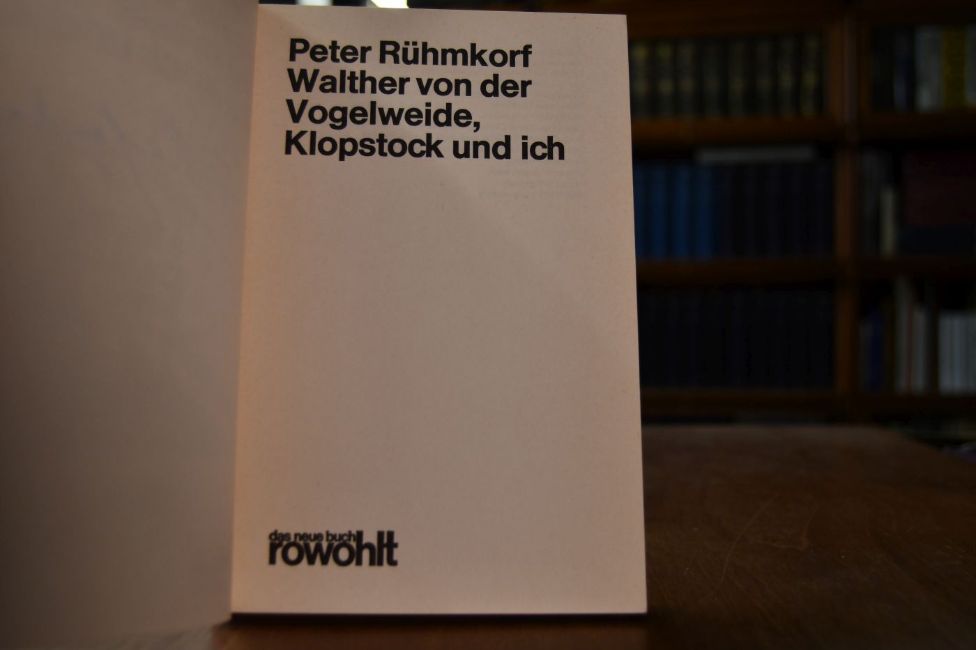 Walther von der Vogelweide, Klopstock und ich.