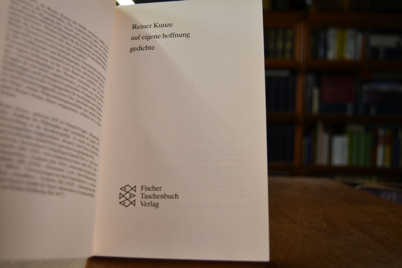 Auf eigene Hoffnung. Gedichte.