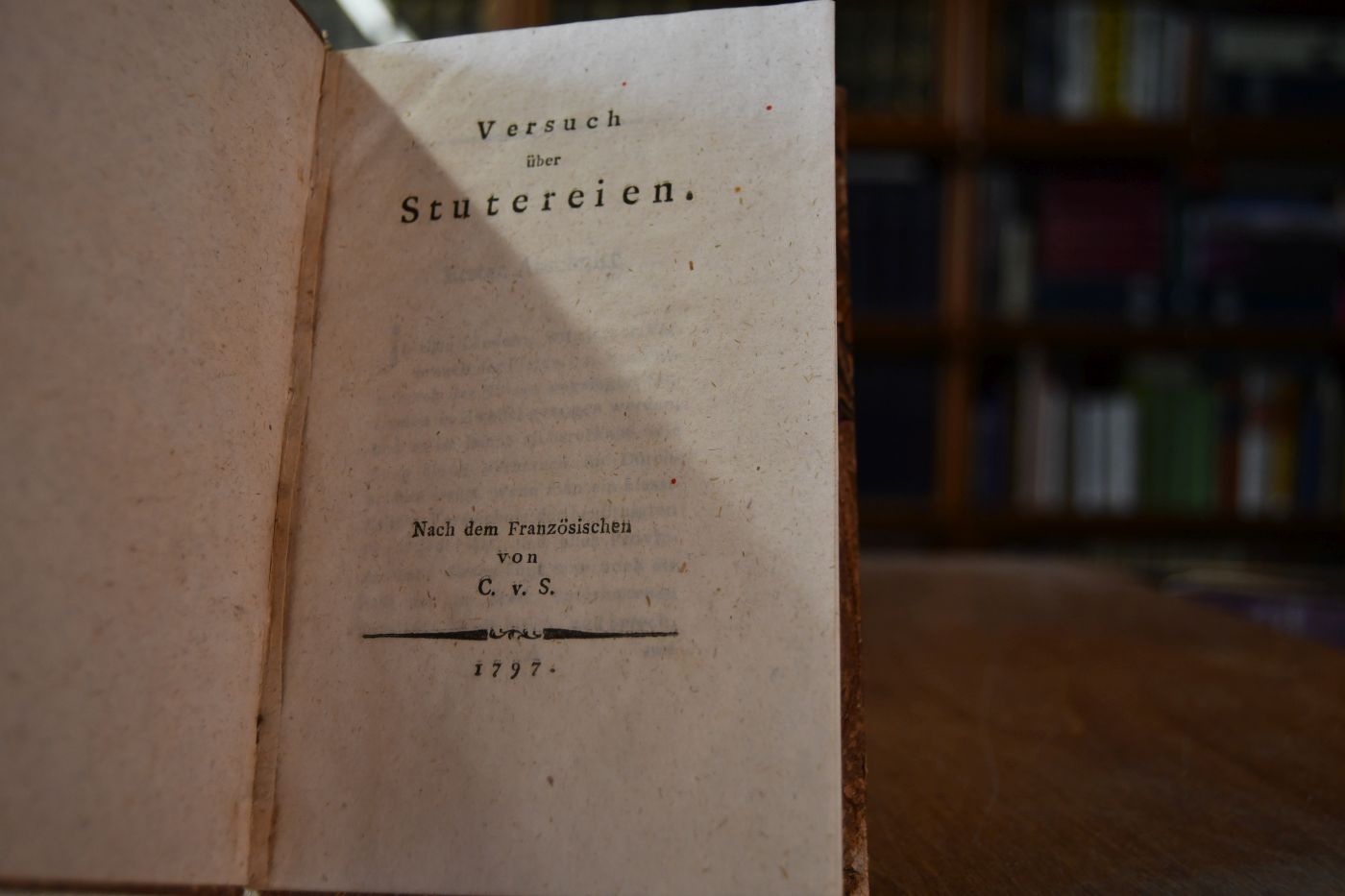 Versuch über Stutereien. Nach dem Französischen von C.v.S.