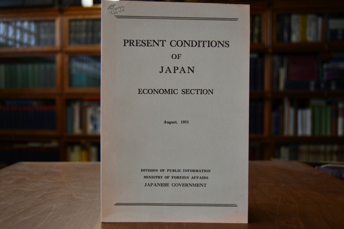 Present Conditions of Japan. Economic Section. August, 1951.