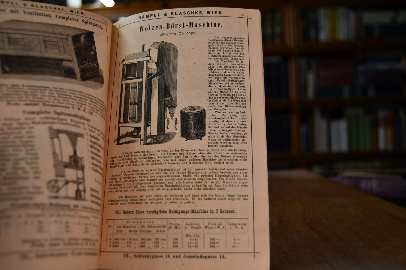 Jahres-Catalog der Mühlenbau-Anstalt und Maschinen-Fabrik Hampel & Blaschke, Wien.