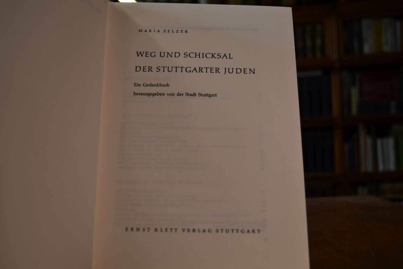 Weg und Schicksal der Stuttgarter Juden. Ein Gedenkbuch.