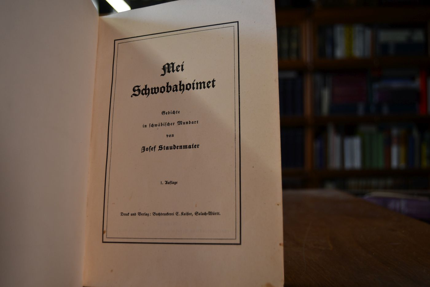 Mei Schwobahoimet. Gedichte in schwäbischer Mundart.