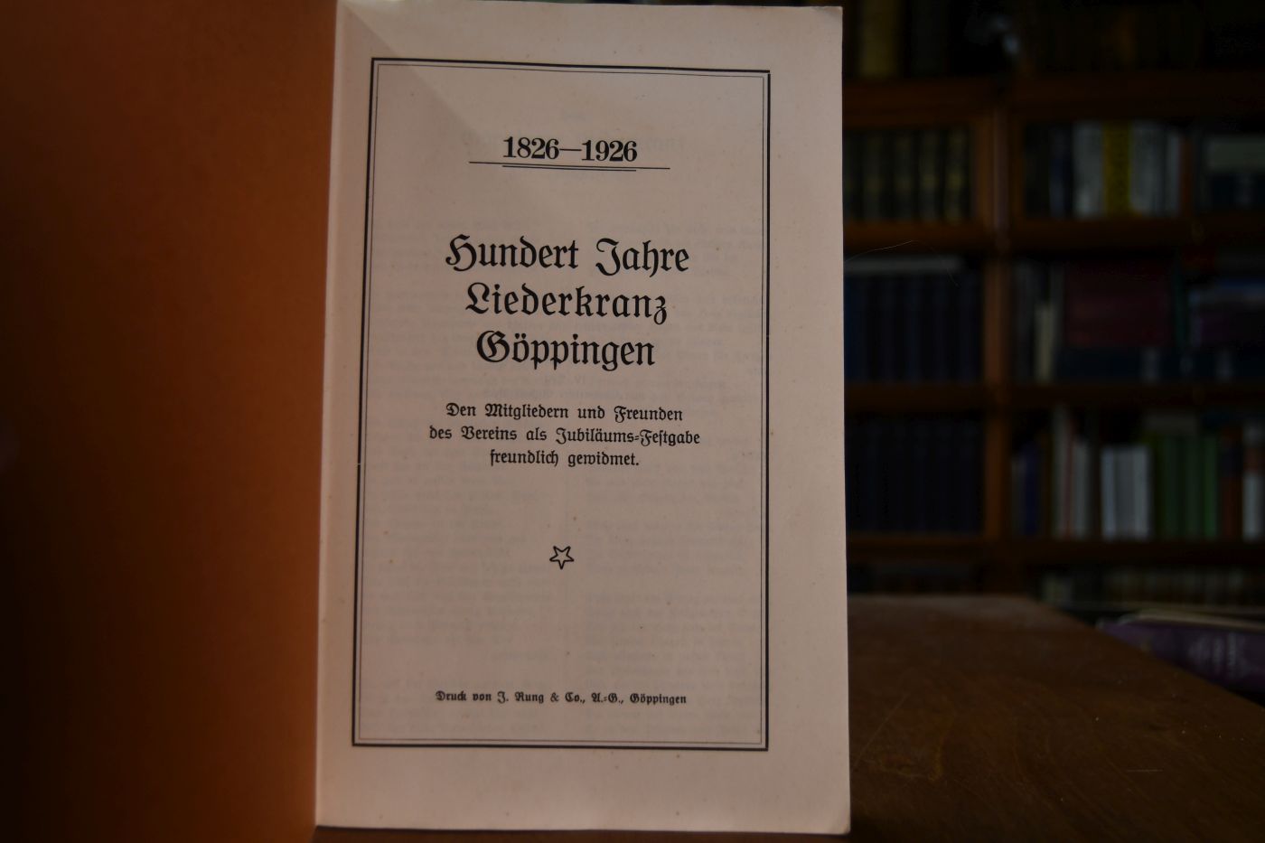 1826 - 1926. Hundert Jahre Liederkranz Göppingen.