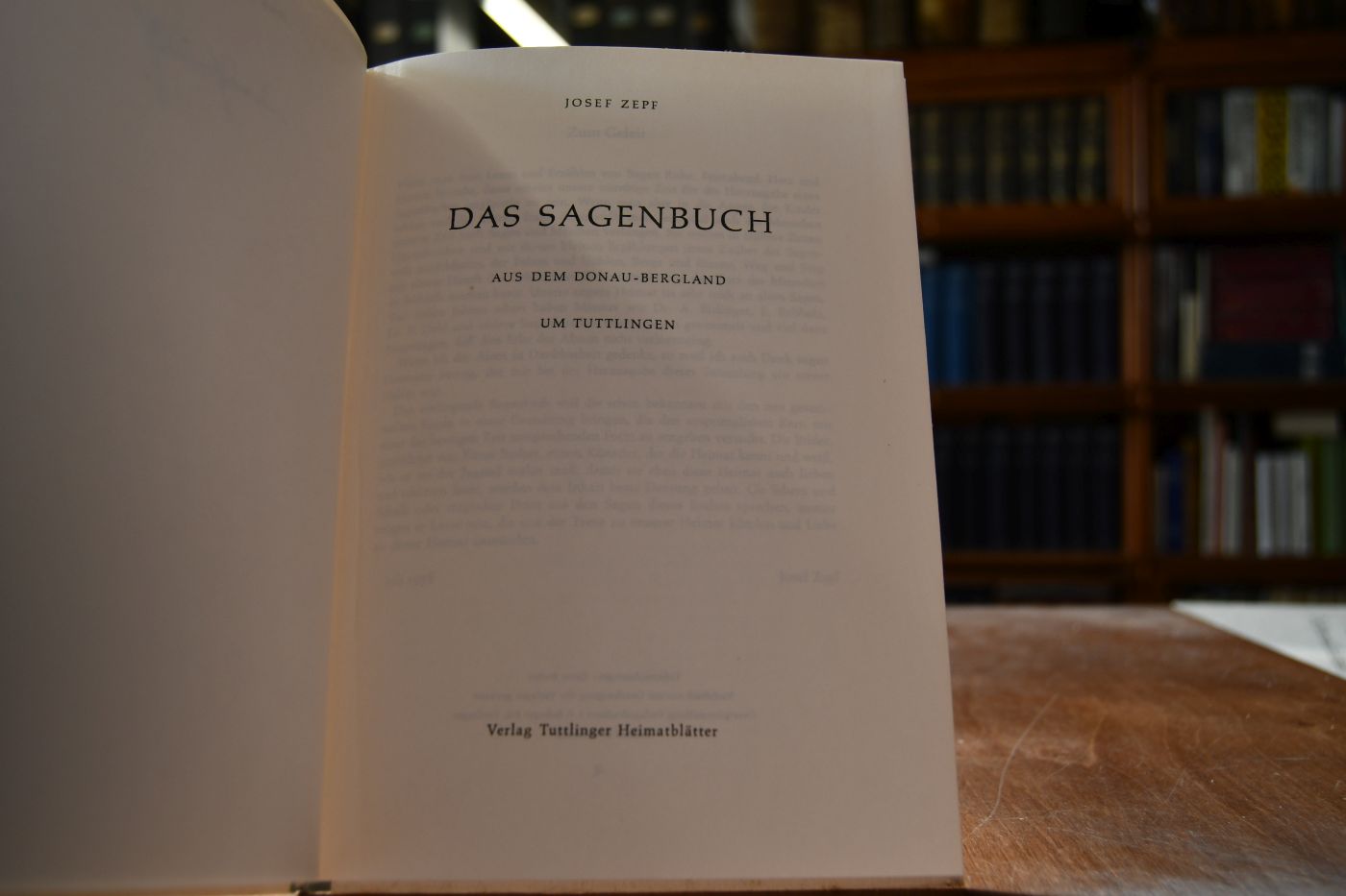 Das Sagenbuch. Aus dem Donau-Bergland um Tuttlingen.