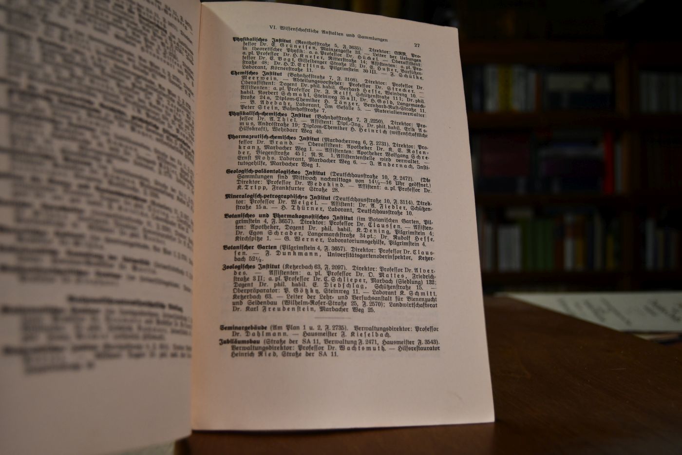 Philipps-Universität Marburg. Personal-Verzeichnis und Vorölesungs-Verzeichnis. Erstes Trimester 1940.